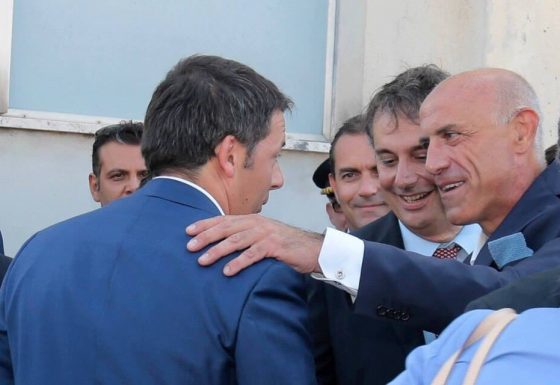 Il Premier Matteo Renzi in visita a K4A. Napoli, 14 agosto 2014